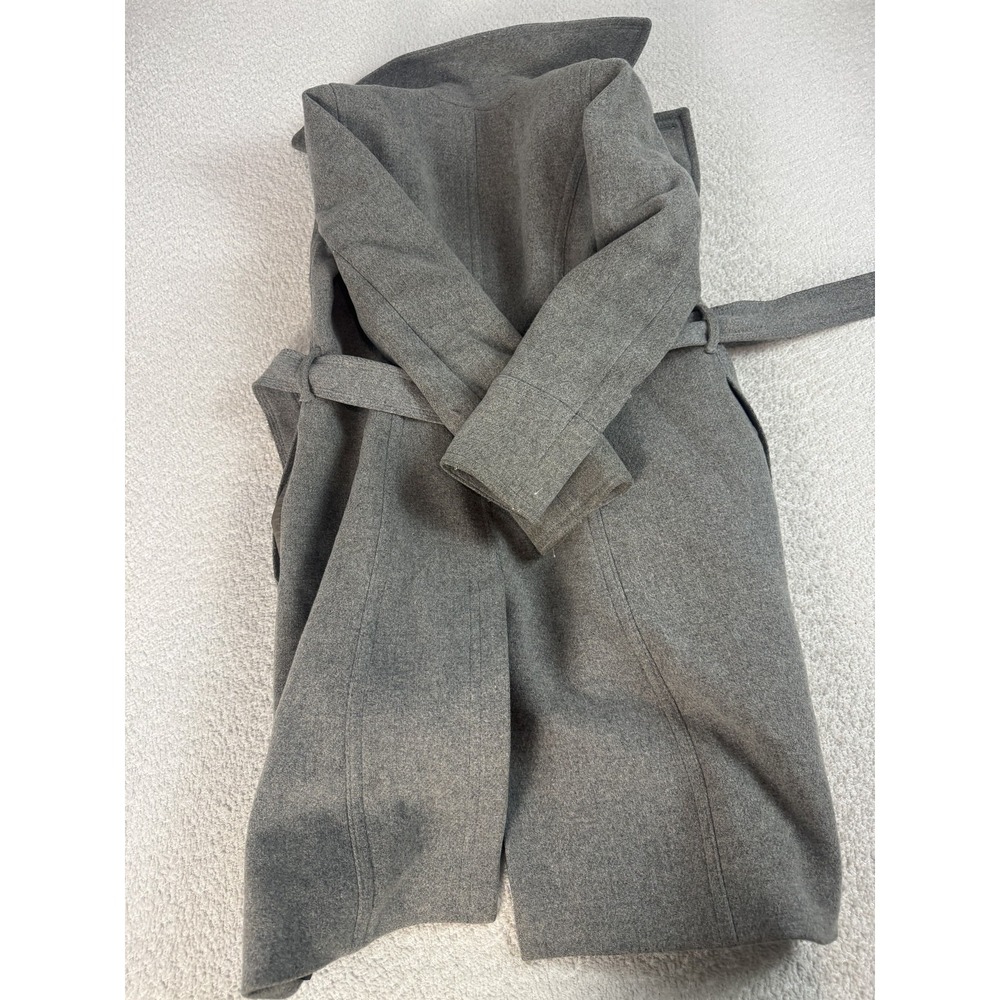J Crew Coat Womens 0 Gray Wool Blend Double Breasted Belted Peacoat Classic - Picture 8 of 8